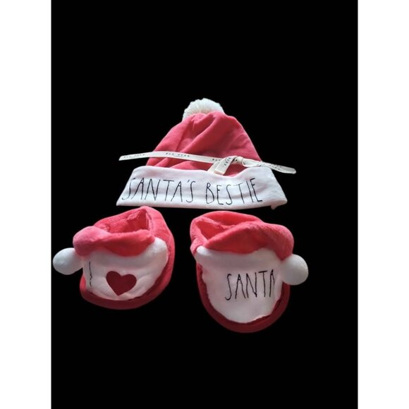 Rae Dunn Santa Hat / Slipper Set Baby NEW 0-6 months - Picture 4 of 6
